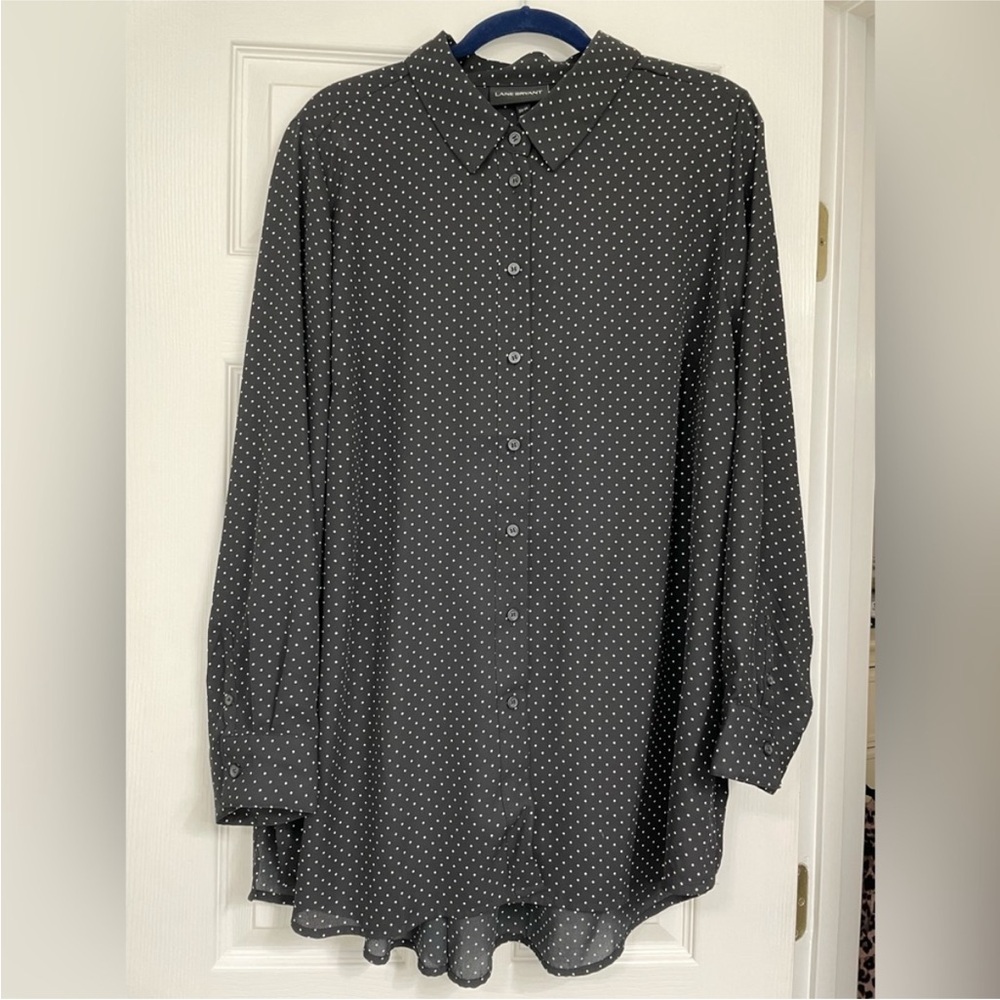 Lane Bryant Black and White Casual Button Down Shirt Size 22/24